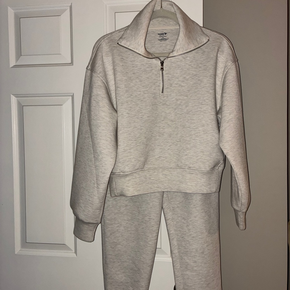 Set - Bounce Fleece Half-Zip Pullover Sweatshirt Sz XS matching sweat pant Sz S - Picture 3 of 16